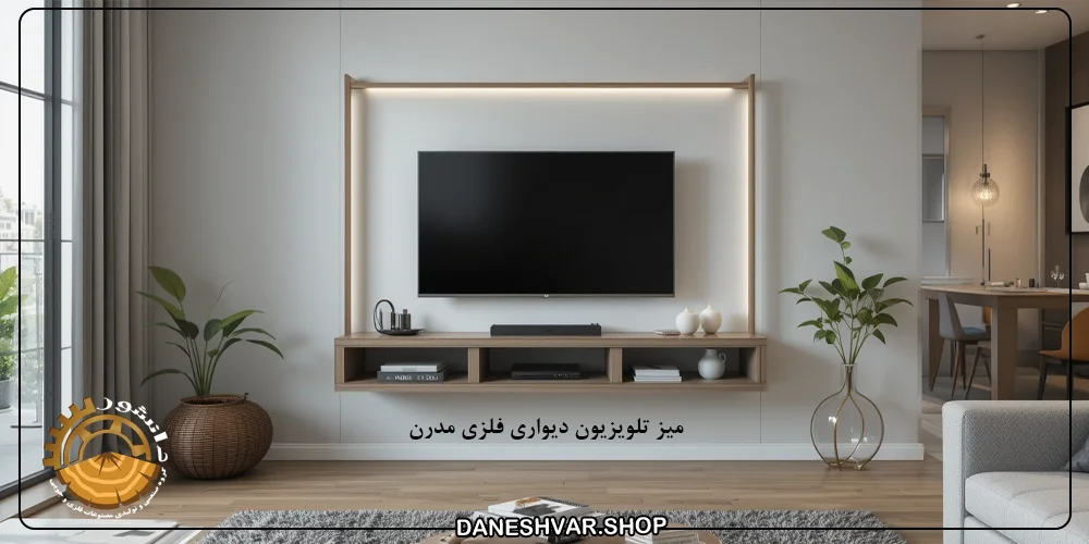 میز تلویزیون دیواری فلزی مدرن