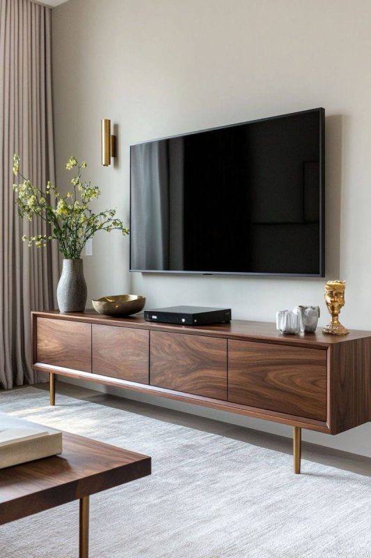 انتخاب آیتمهای اصلی برای تزیین میز تلویزیون