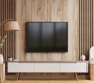 دکور پشت تلویزیون با چوب